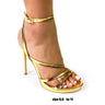 Jordie Gold Strappy Heels with Patent Finish & Ankle Strap for women - stylish heels by Palazzo Couture