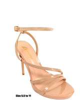 Jordie Nude Strappy Heels with Patent Finish & Ankle Strap for women - stylish heels by Palazzo Couture