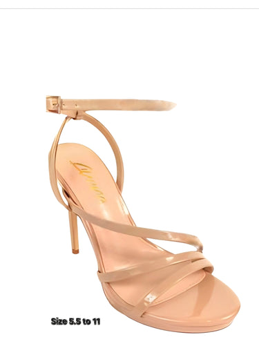 Jordie Strappy Heels Nude - Palazzo Couture Online