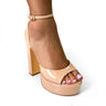 Josy - 13 Elevated Glam Ankle Strap Platform Heels - Nude - Palazzo Couture Online