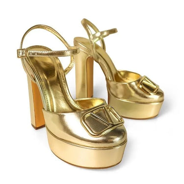 Josy Vera Luxe Platforms-Gold- - women's statement party shoes