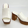 Just Chilling Thick Heeled Platform Slide Sandals (White ) - view 2