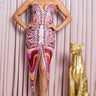 Kalinda Bustier Top & Skirt set (Red) front view showing complete two piece skirt set