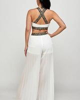 Kalira Palazzo Pants Set white side view showing pants silhouette and fit