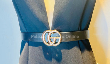 Katy Plain Belt (Black) - Palazzo Couture Online