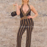 Kelly Knit Jumpsuit (Black/Khaki) for women - stylish jumpsuit by Palazzo Couture