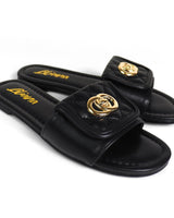 Kendry Charm Slip - On Sandals Black - Palazzo Couture Online