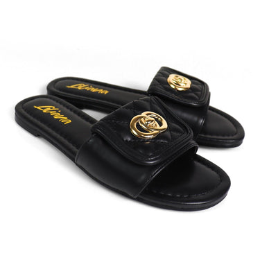 Kendry Charm Slip - On Sandals Black - Palazzo Couture Online