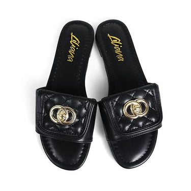 Kendry Charm Slip - On Sandals Black - Palazzo Couture Online