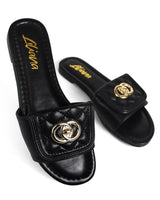 Kendry Charm Slip - On Sandals Black - Palazzo Couture Online