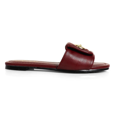 Kendry Charm Slip - On Sandals Burgundy - Palazzo Couture Online