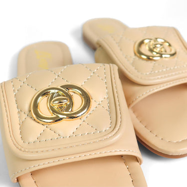 Kendry Charm Slip - On Sandals Nude - Palazzo Couture Online