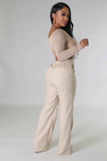 Khloie Taupe Crop Top with Sheer Long Sleeves - women's fashion crop top
