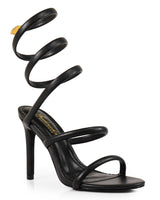 Kim Spiral Heels - Black - Palazzo Couture Online