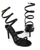 Kim Spiral Heels - Black - Palazzo Couture Online