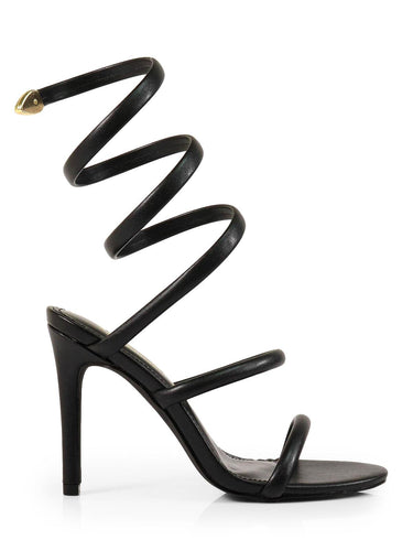 Kim Spiral Heels - Black - Palazzo Couture Online
