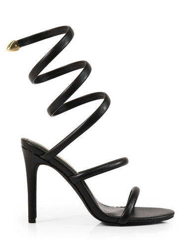 Kim Spiral Heels -Black - trendy women's heels for every occasion