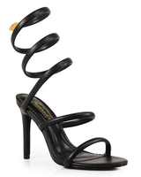 Kim Spiral Heels -Black - elegant heels for going out and events