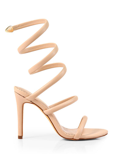 Kim Spiral Heels - Nude - Palazzo Couture Online