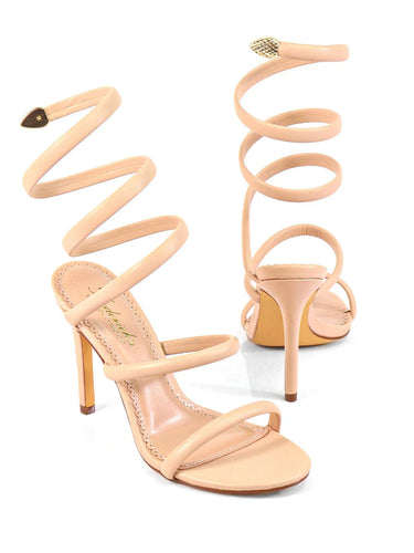 Kim Spiral Heels -Nude - trendy women's heels for every occasion