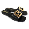 Kira Signature Flat Sandals Black - Palazzo Couture Online