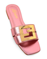 Kira Signature Flat Sandals Pink - Palazzo Couture Online
