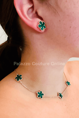 Kiss From A Rose Earrings (Green)