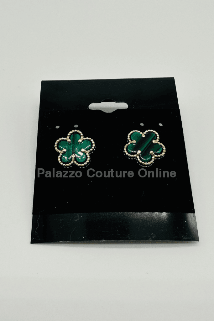 Kiss From A Rose Earrings (Green) One Size / Green/ Gold