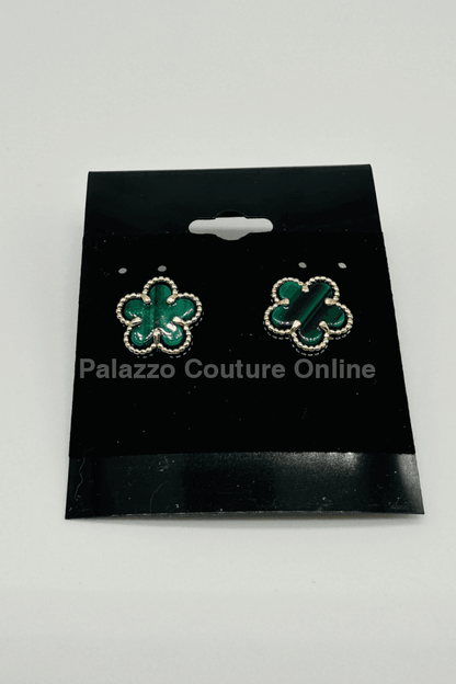 Kiss From A Rose Earrings (Green) One Size / Green/ Gold