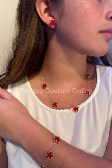 Kiss From A Rose Earrings (Red)