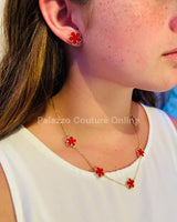 Kiss From A Rose Earrings (Red)