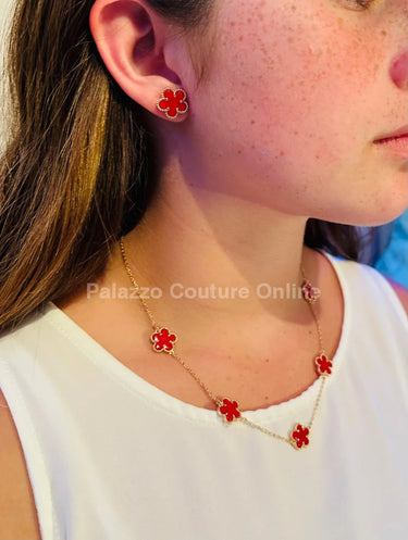Kiss From A Rose Earrings (Red)