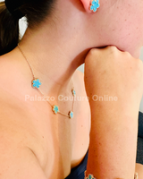 Kiss From A Rose Earrings (Turquoise )