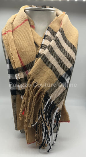 Knit Pleated Multi Wrap Scarf One Size / Print Hand Bag