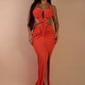 Knotted Temptation Cut - Out Maxi Dress - Orange - Palazzo Couture Online