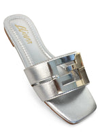 Kyra Signature Flat Sandals Silver - women's fashion sandals