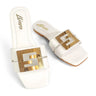 Kyra Signature Flat Sandals White for women - stylish shoes by Palazzo Couture