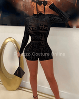 La Mía Black Romper - Palazzo Couture Online