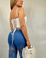 Lace Elegance Two - Piece Pant Set - Palazzo Couture Online