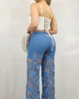 Lace Elegance Two - Piece Pant Set - Palazzo Couture Online