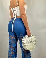Women's  pant set lace style back view