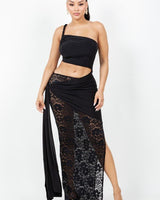 Laced Muse Cut - Out Maxi Dress - Black - Palazzo Couture Online