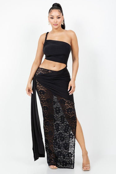 Laced Muse Cut - Out Maxi Dress - Black - Palazzo Couture Online