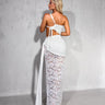 Laced Muse Cut-Out Maxi Dress -  Ivory close up detail of cut-out design and fabric