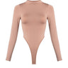 Lara High Crotch Mockneck Bodysuit (Nude) - Palazzo Couture Online