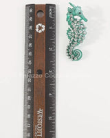 Large Seahorse Earrings Full Rhinestone Drop  (Green) - bold fashion jewelry for women