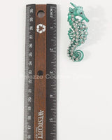 Large Seahorse Full Rhinestone Drop Earrings(Green) - Palazzo Couture Online