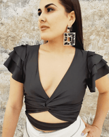 Last Friday Night Crop Top (Black ) - Palazzo Couture Online