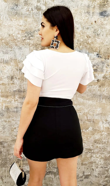Last Friday Night Crop Top (White) - women's cropped top