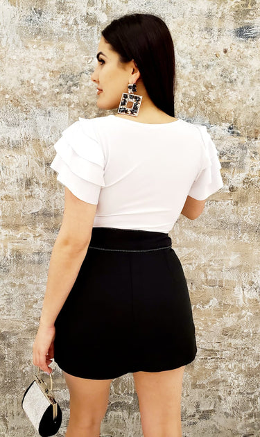 Last Friday Night Crop Top (White) - Palazzo Couture Online